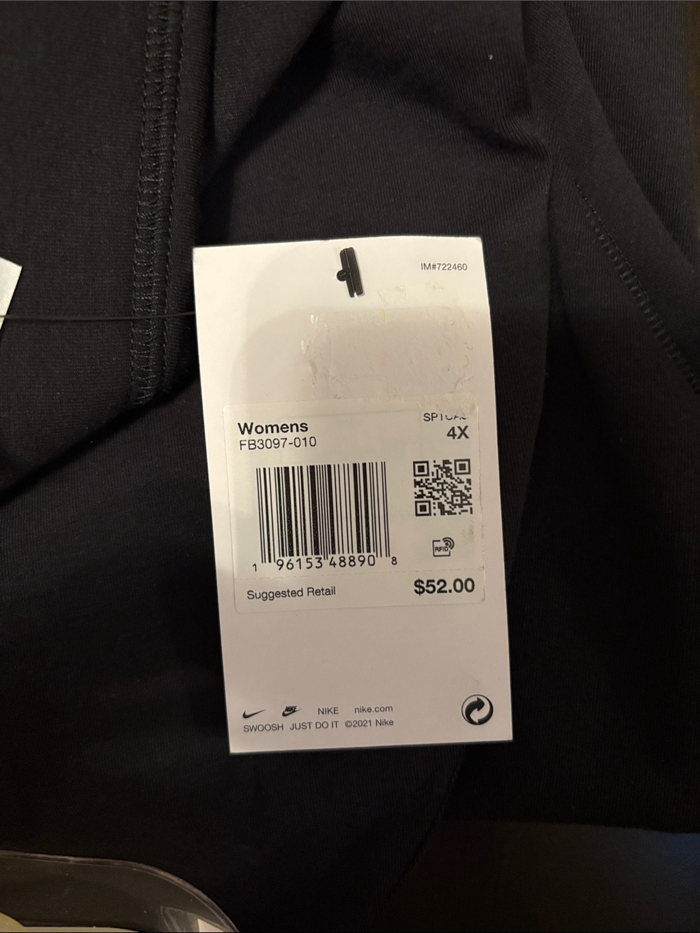 Nike Women Black Leggings with White Swoosh - Picture 4 of 5